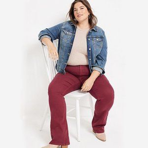Maurices Straight Leg Brick Red Jeans - Plus Size